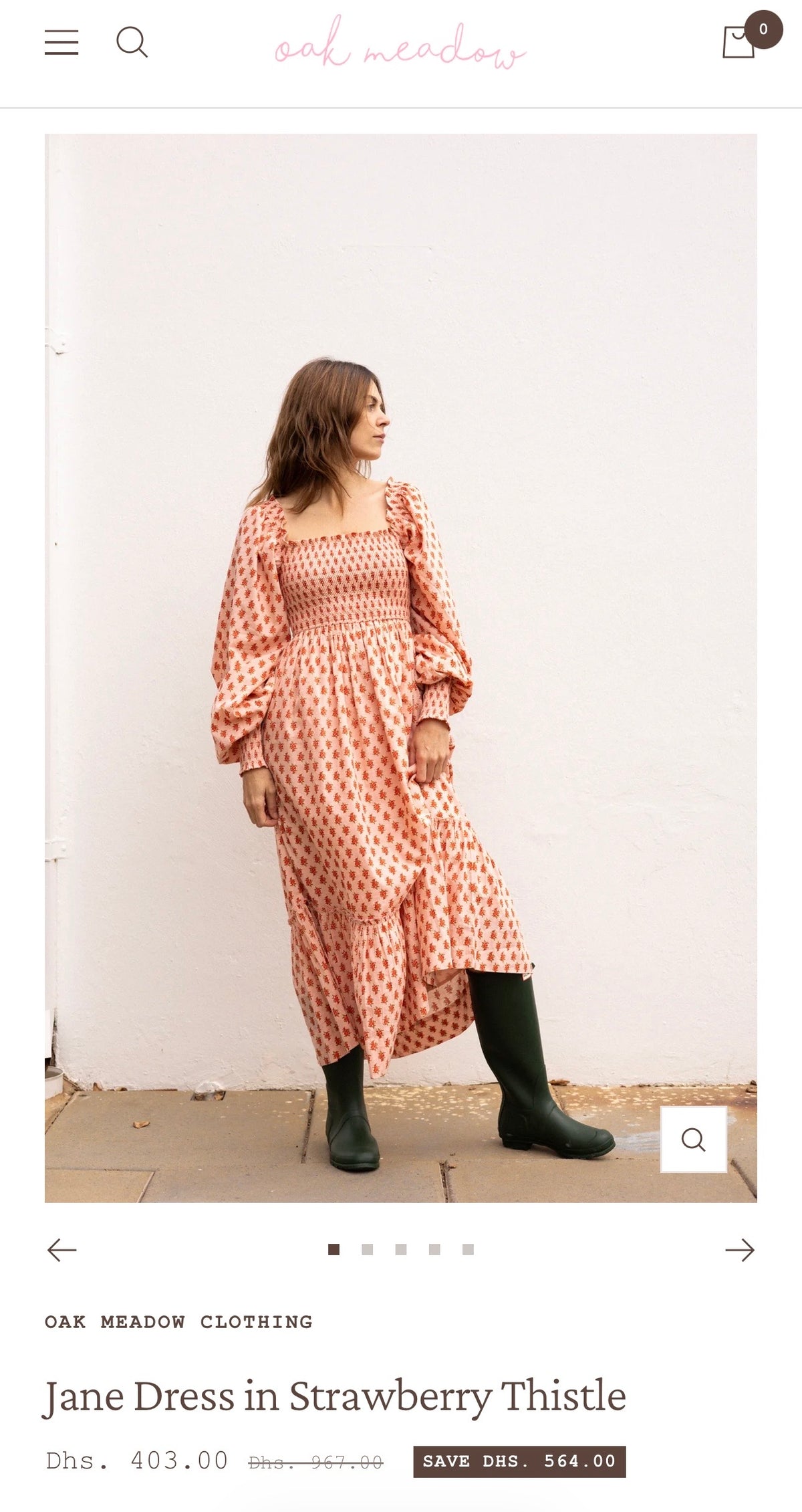 Oak Meadow Clothing Jane Dress in Strawberry Thistle (Surplus - New)