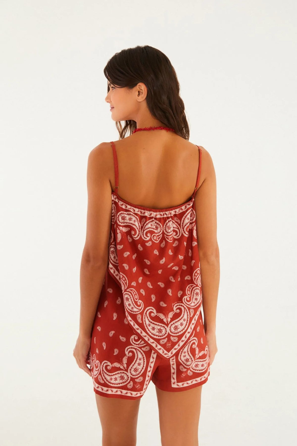 Farm Rio Jardim Bandana Print Romper (Surplus - New)