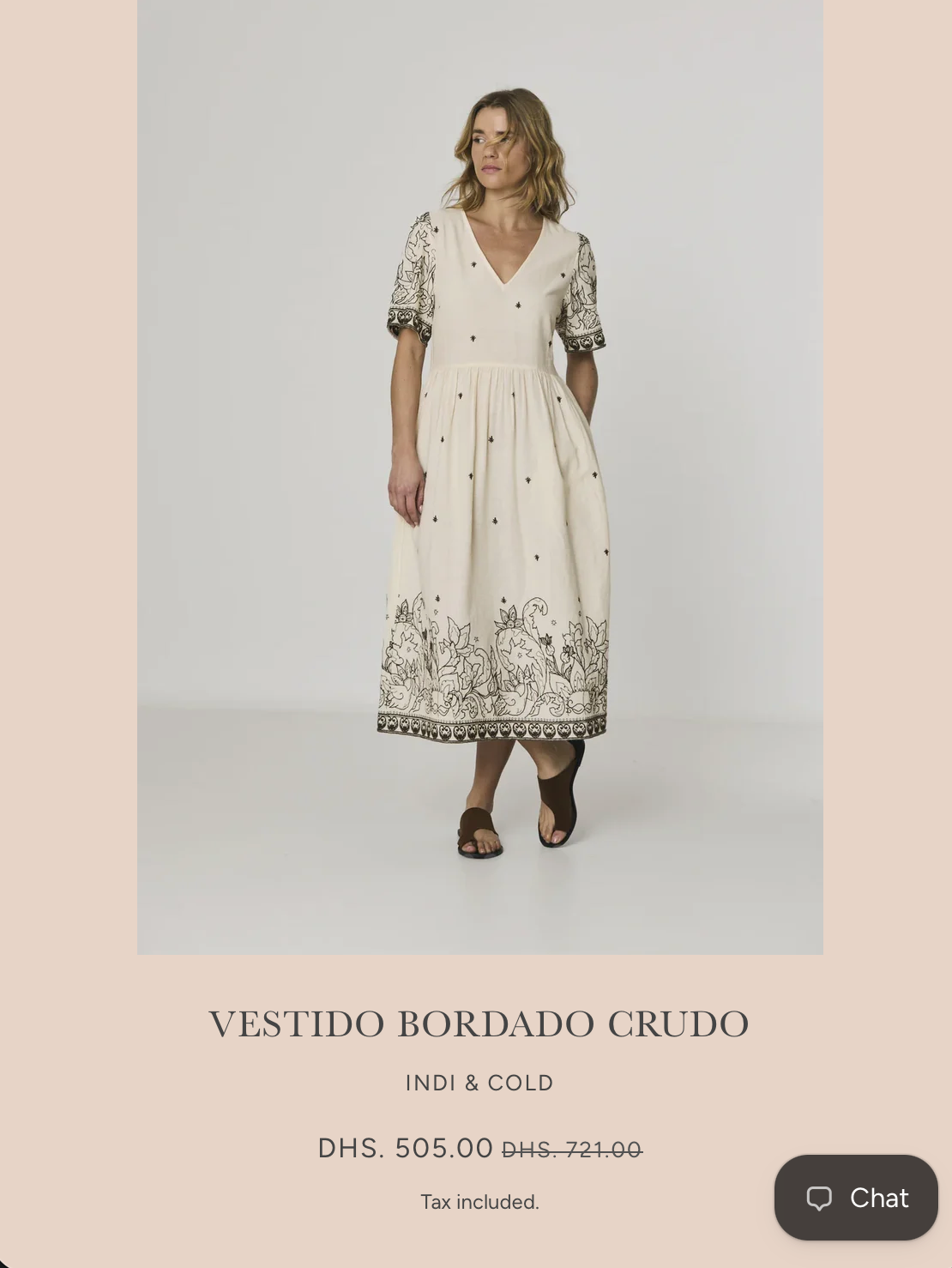Indi&Cold Long Cotton-Blend V-Neck Dress (Surplus - New)