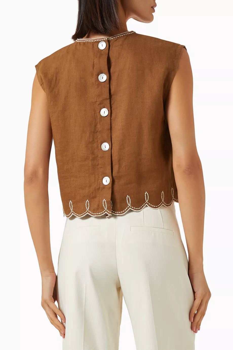 Veronica Beard Kessan Top in Linen (Surplus - New)