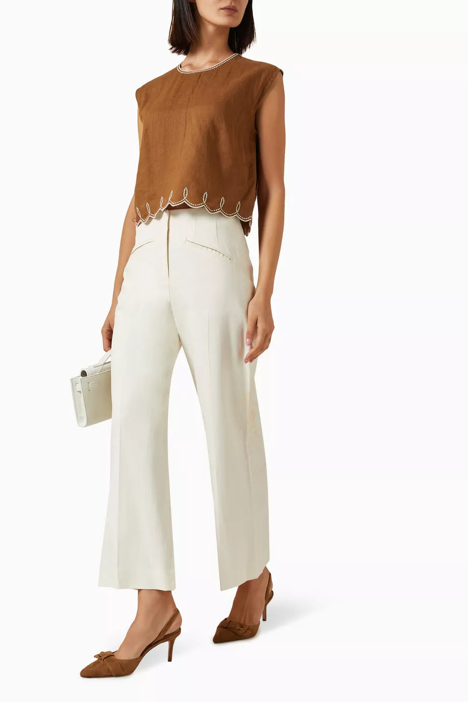 Veronica Beard Kessan Top in Linen (Surplus - New)