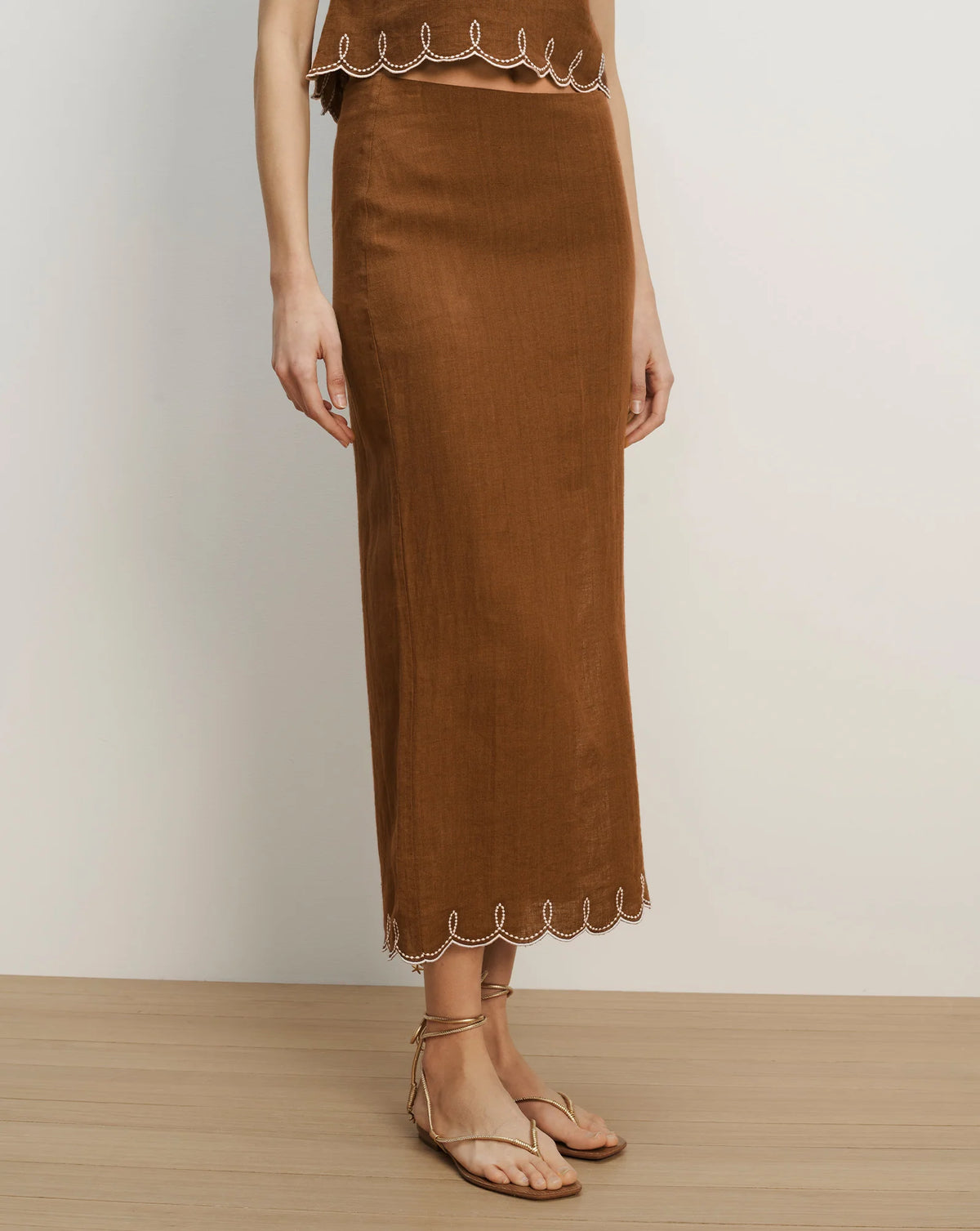 Veronica Beard Malou Linen Midi Skirt (Surplus - New)