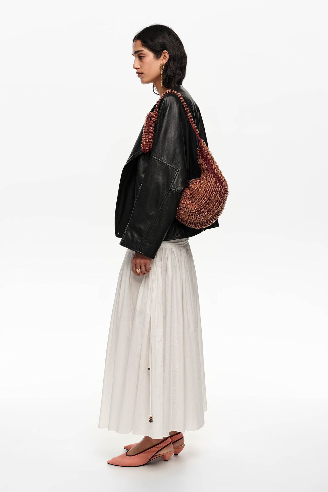 Bimba y Lola Burgundy Crochet Shoulder Bag (Surplus - New)