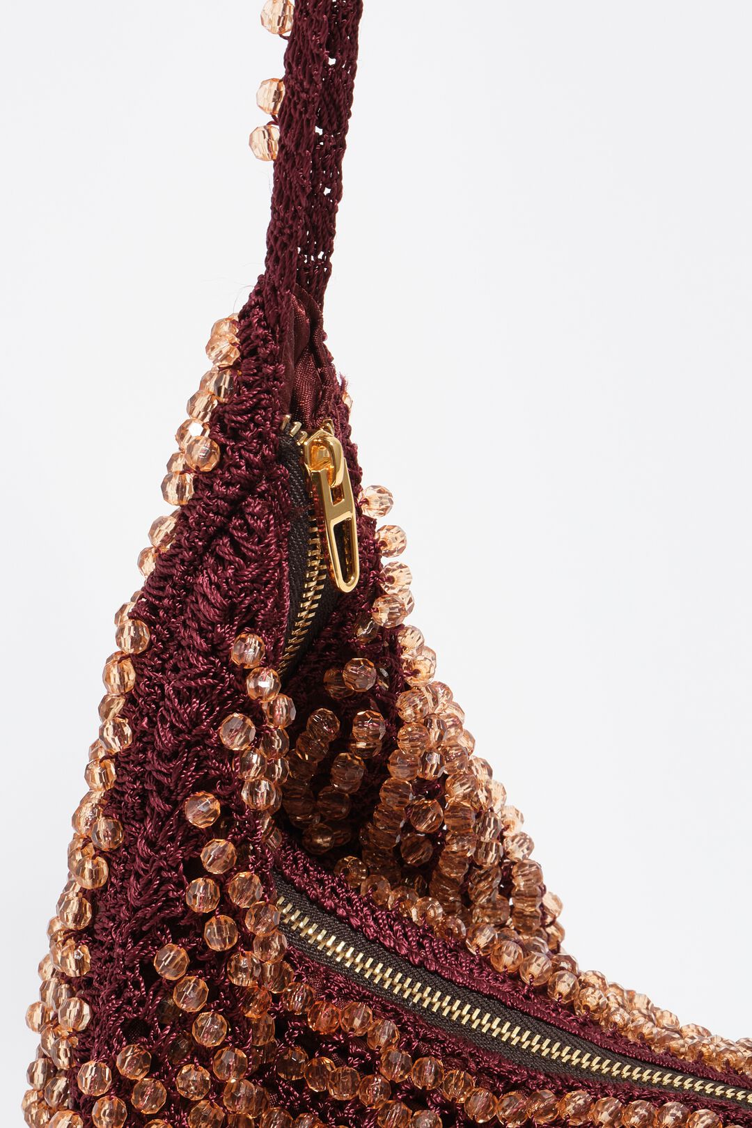 Bimba y Lola Burgundy Crochet Shoulder Bag (Surplus - New)