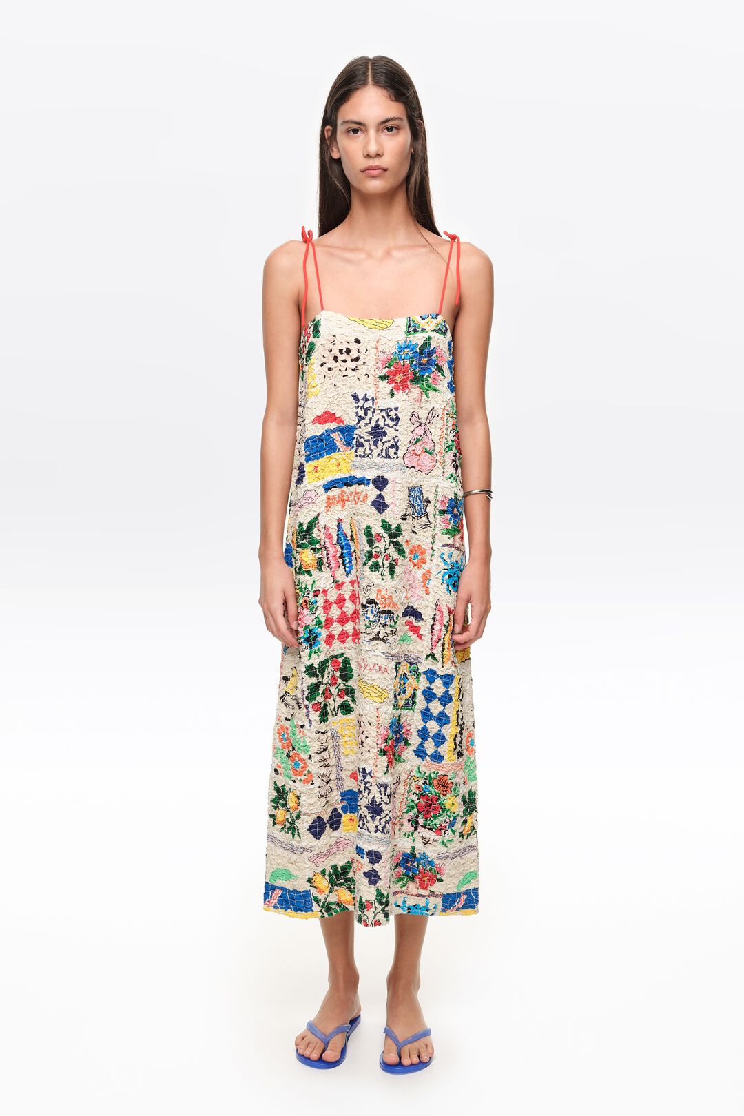Bimba y Lola Summer Patchwork Ruched Strappy Dress (Surplus - New)