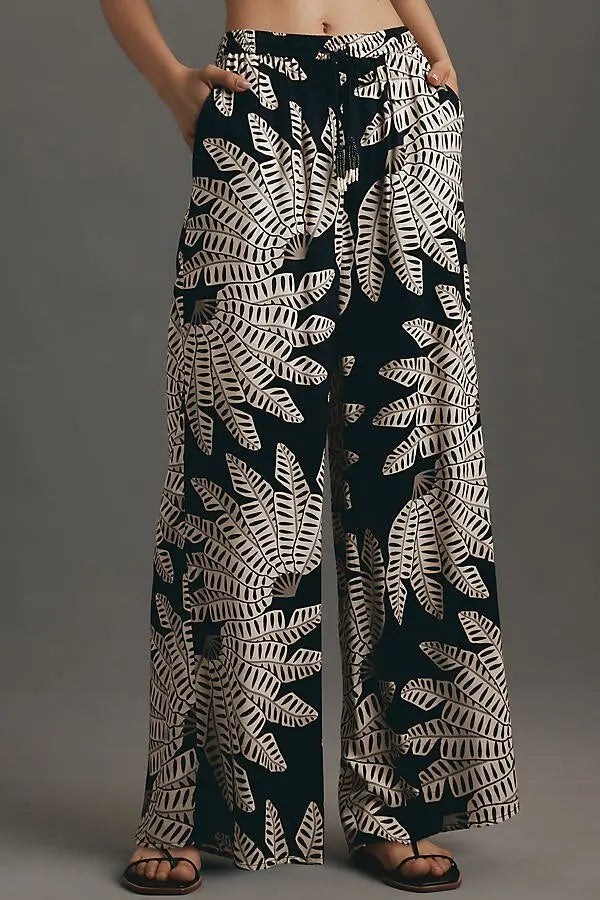 Farm Rio x Anthropologie Palm Pull-On Wide-Leg Pants (Surplus - New)