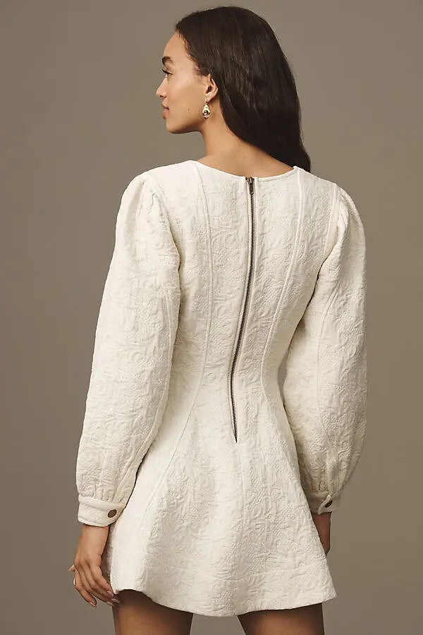 Pilcro by Anthropologie Long-Sleeve V-Neck Textured Mini Dress (Surplus - New)