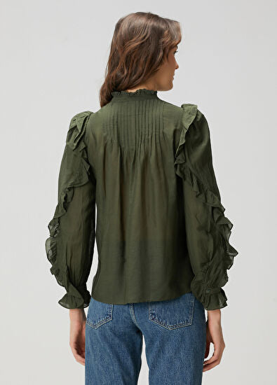 Zadig&Voltaire Timmy Khaki Ruffle Detailed Shirt (Surplus - New)