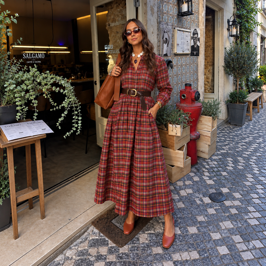 Indi&Cold Multicolor Checkered Long Dress (Surplus - New)