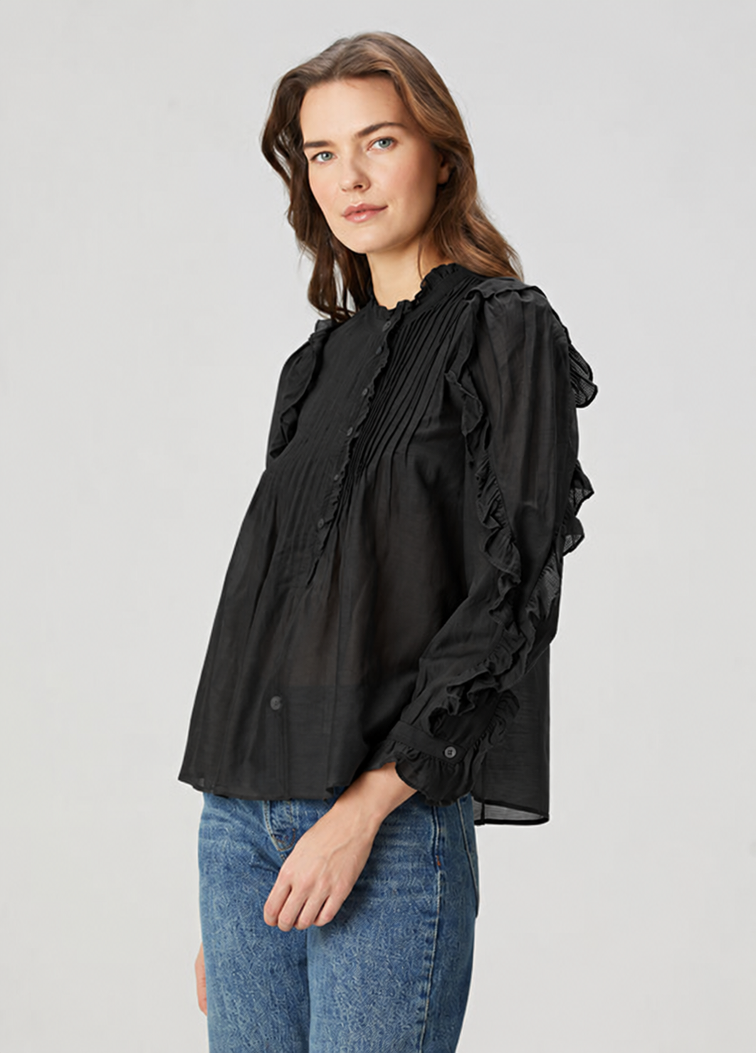Zadig&Voltaire Timmy Black Ruffle Detailed Shirt (Surplus - New)