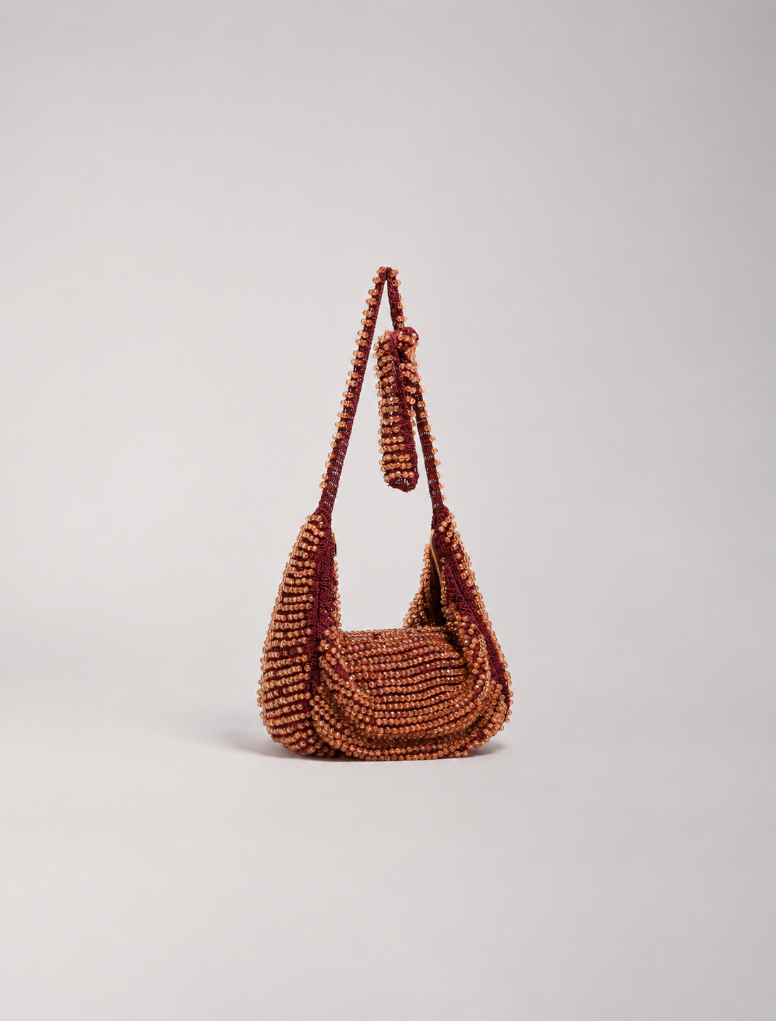 Bimba y Lola Burgundy Crochet Shoulder Bag (Surplus - New)