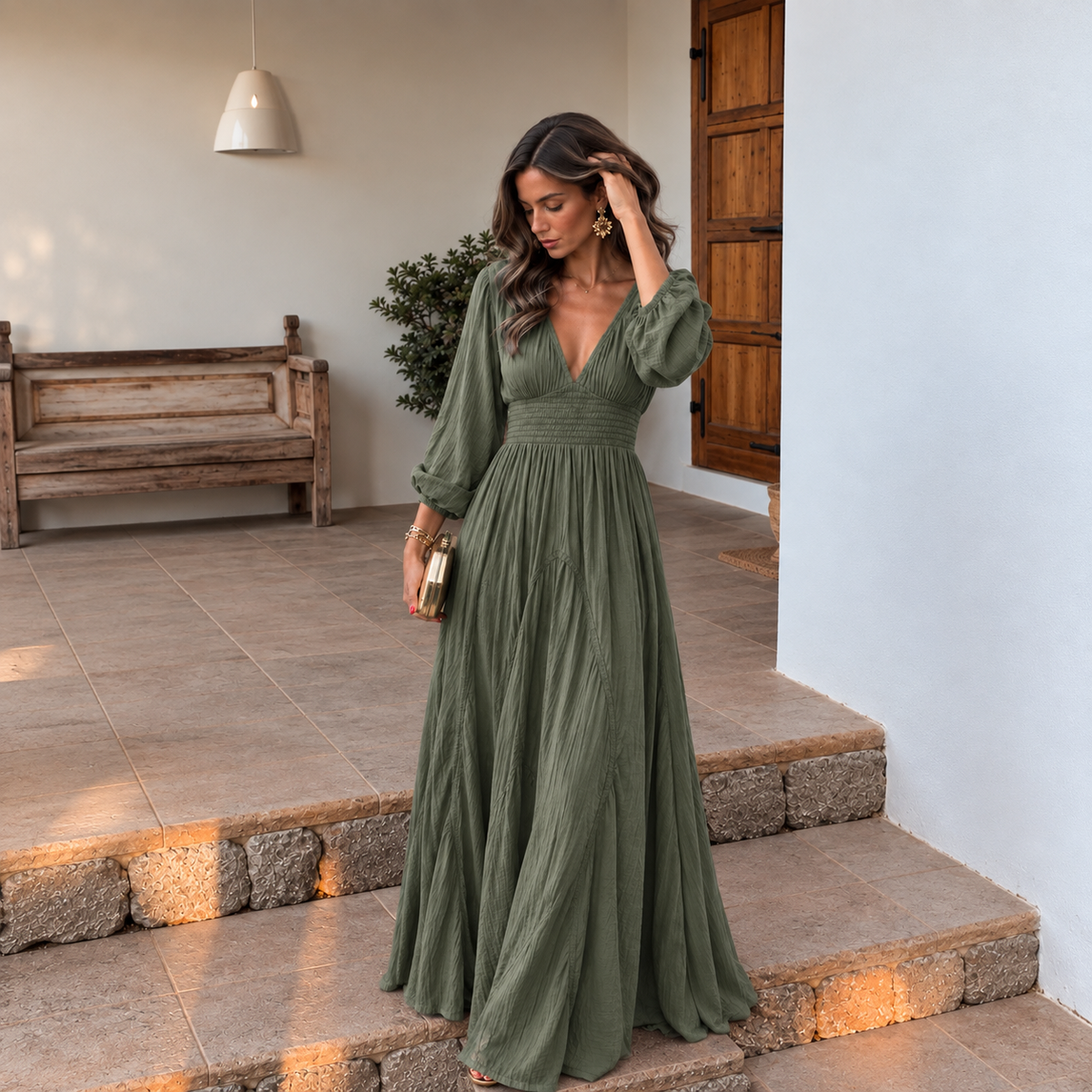 Free People Dixie Maxi Dress in Green (Surplus - New)