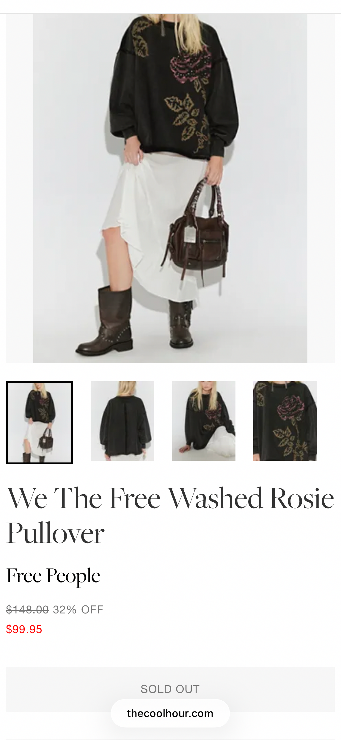 We The Free Washed Rosie Pullover by Free People (Surplus - New)
