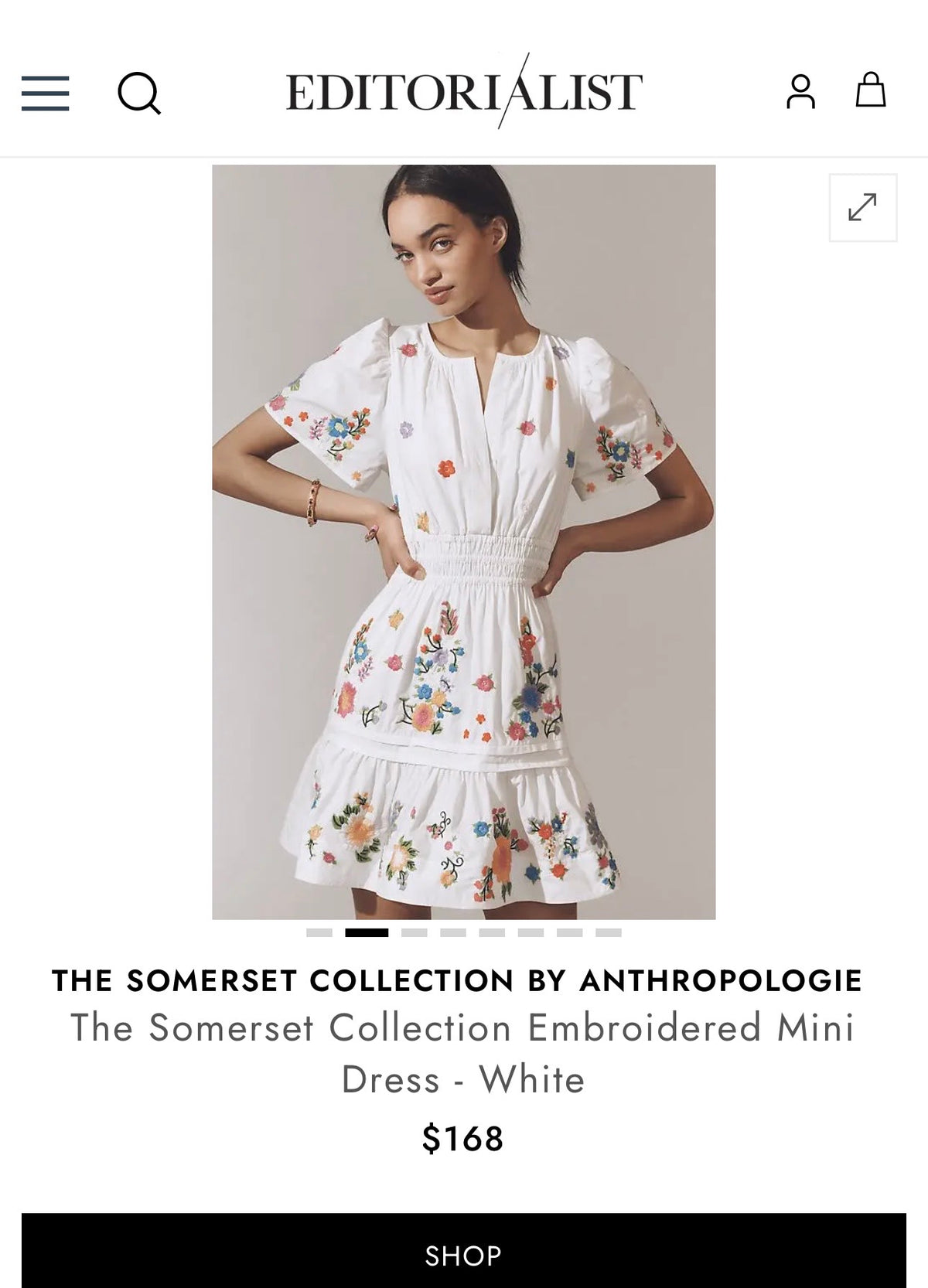 Anthropologie Somerset Embroidered Mini Dress (Surplus - New)