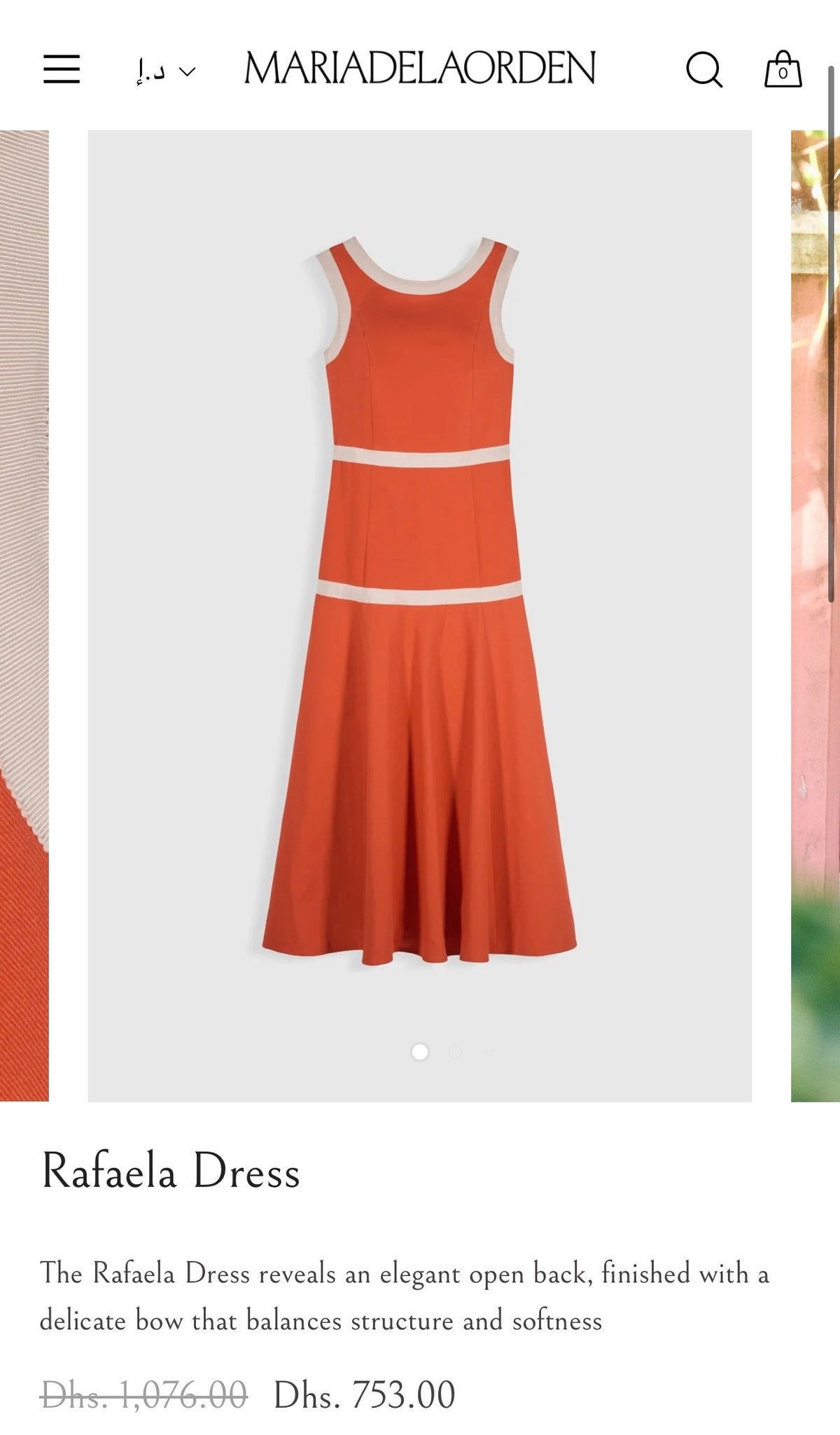 Maria de la Orden Rafaela Dress in Orange (Surplus - New)