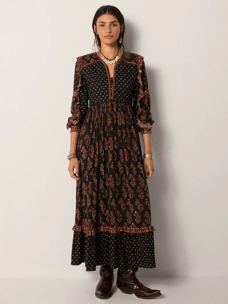 Maison Hotel Lily Dress in Black Coffee (Surplus - New)