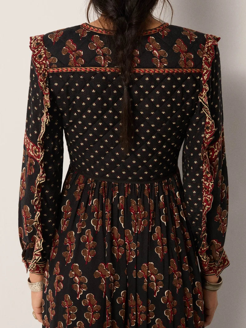 Maison Hotel Lily Dress in Black Coffee (Surplus - New)