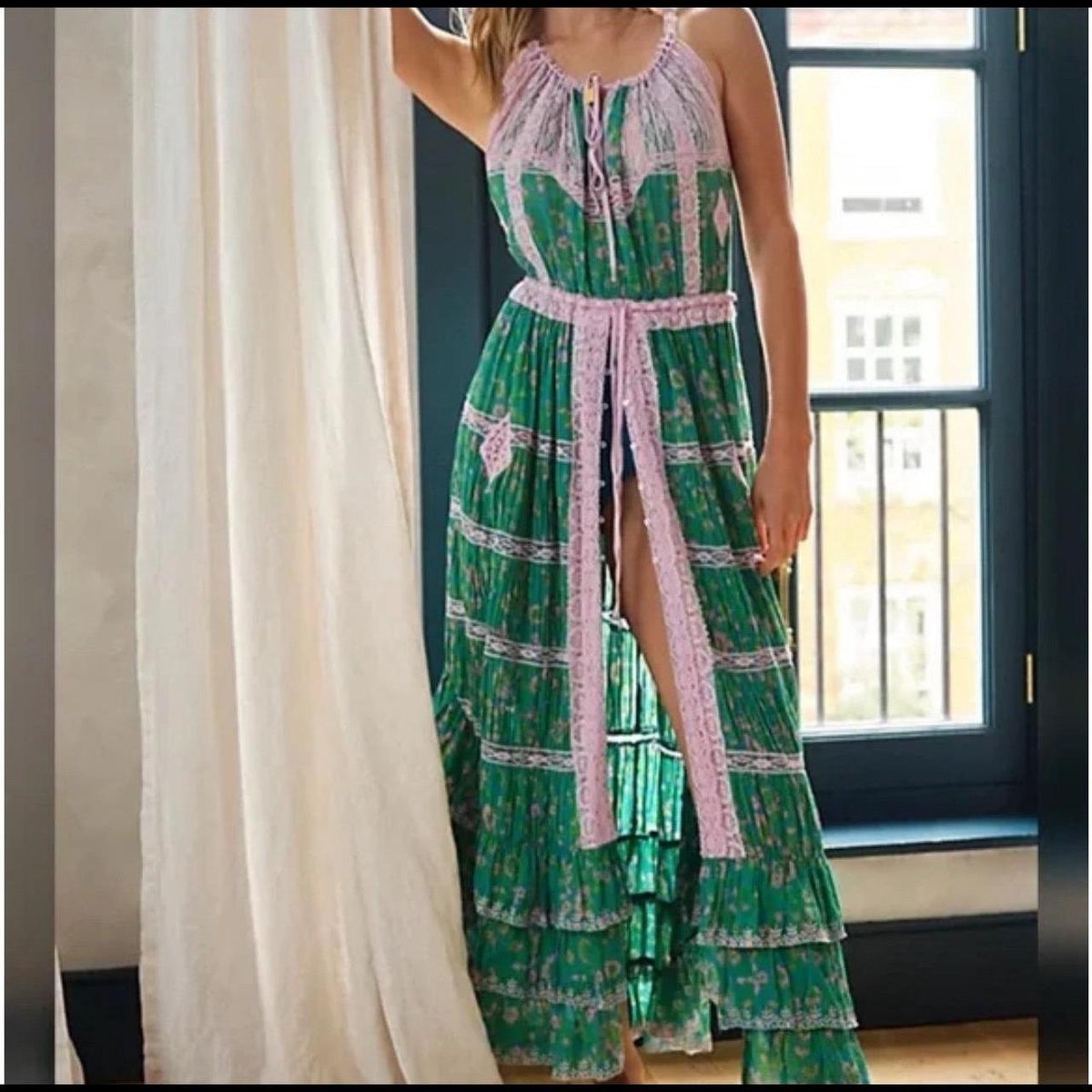 Free People Dolly Printed Maxi Bodysuit Dress (Surplus - New)