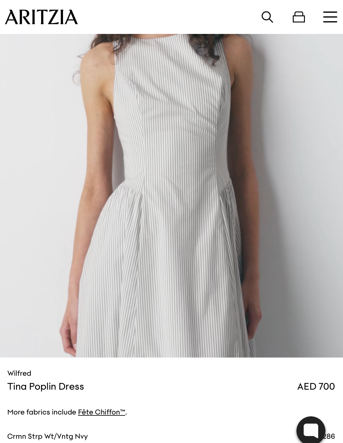 Aritzia Wilfred Tina Poplin Dress – Striped Cotton Maxi Dress (Surplus - New)
