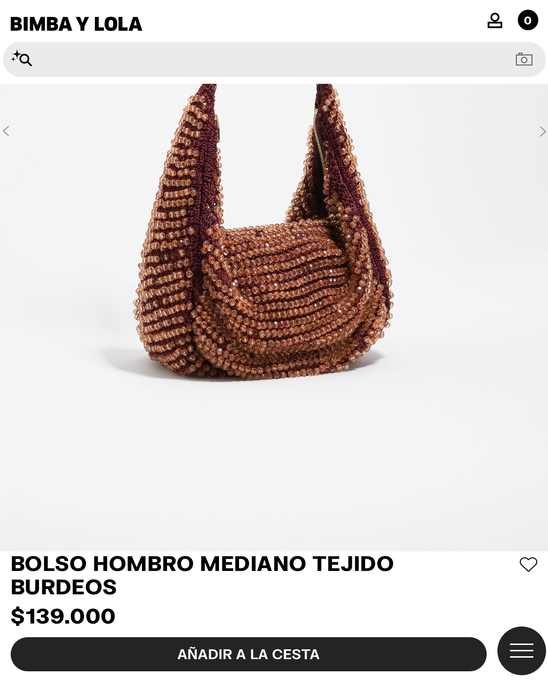 Bimba y Lola Burgundy Crochet Shoulder Bag (Surplus - New)