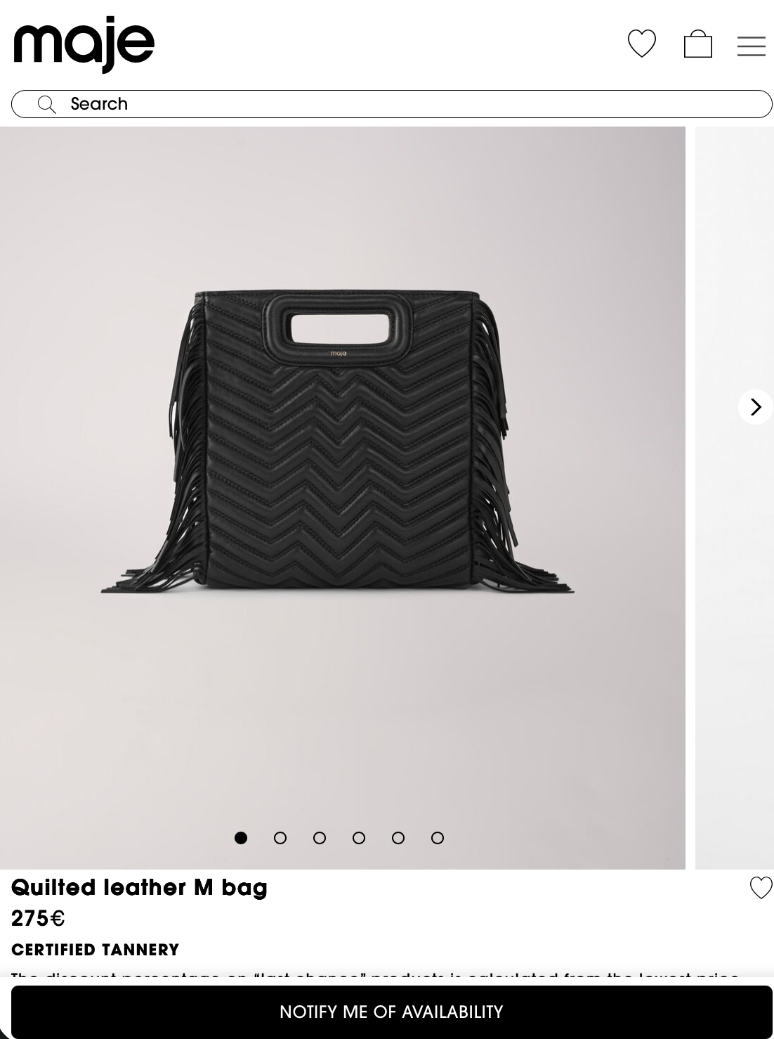 Maje Black Quilted Leather M Bag (Surplus - New)