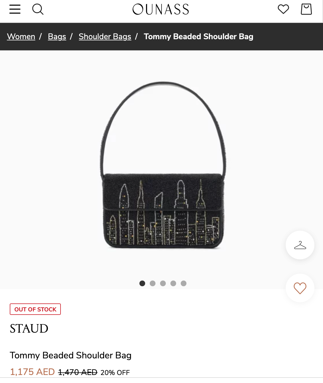 Staud Tommy Beaded Skyline Shoulder Bag (Surplus - New)