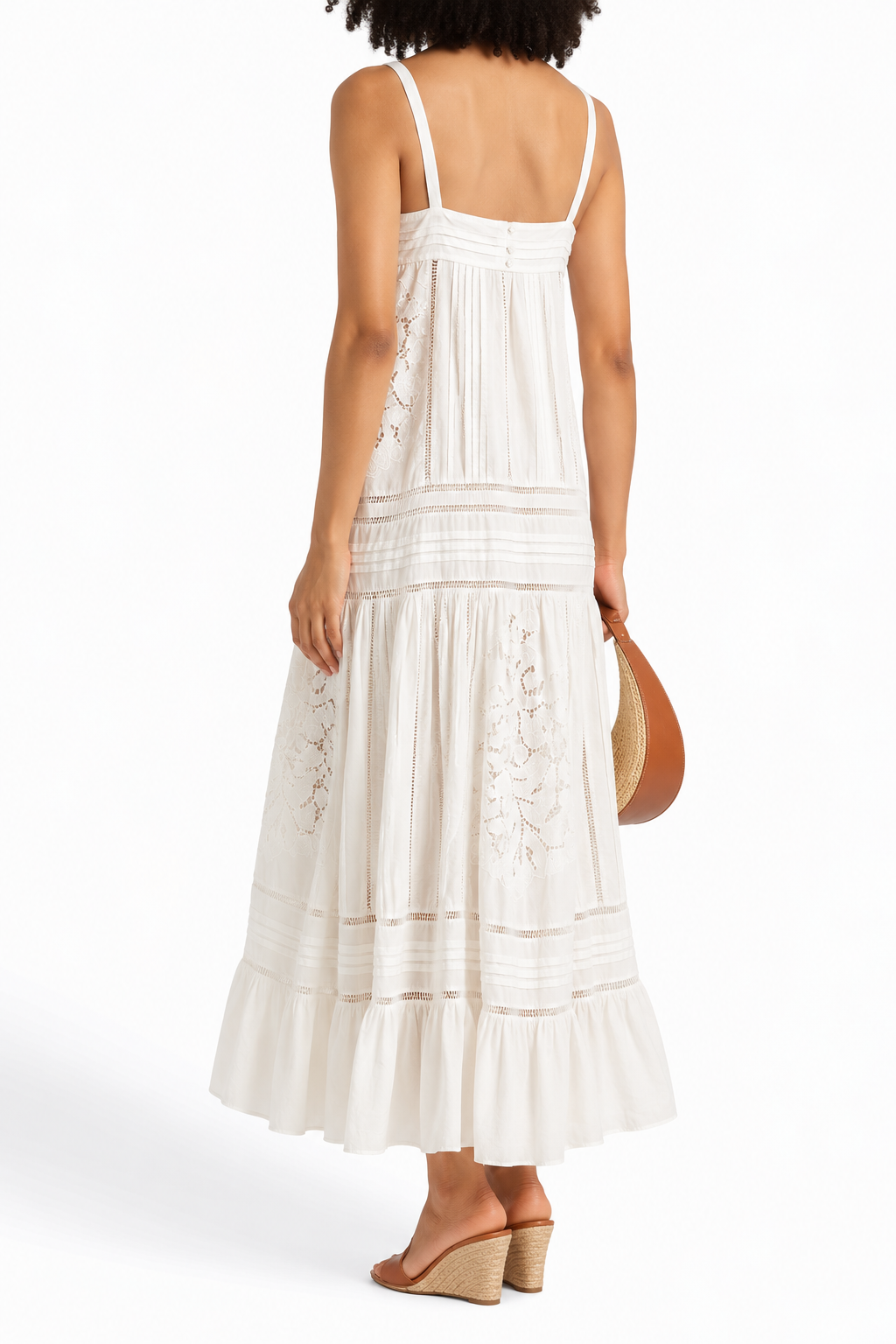 Farm Rio Active White Lace Sleeveless Midi Dress (Surplus - New)