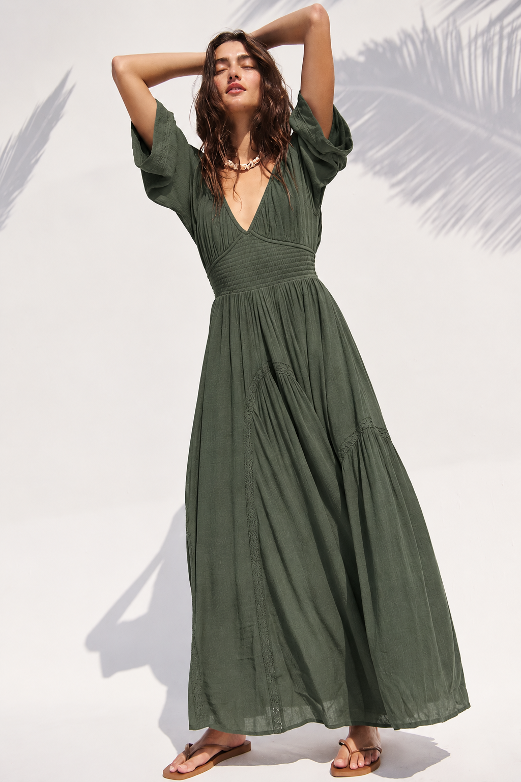 Free People Dixie Maxi Dress in Green (Surplus - New)