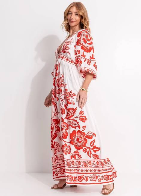 Farm Rio Maxi Dress Noite de Pássaro (Surplus - New)