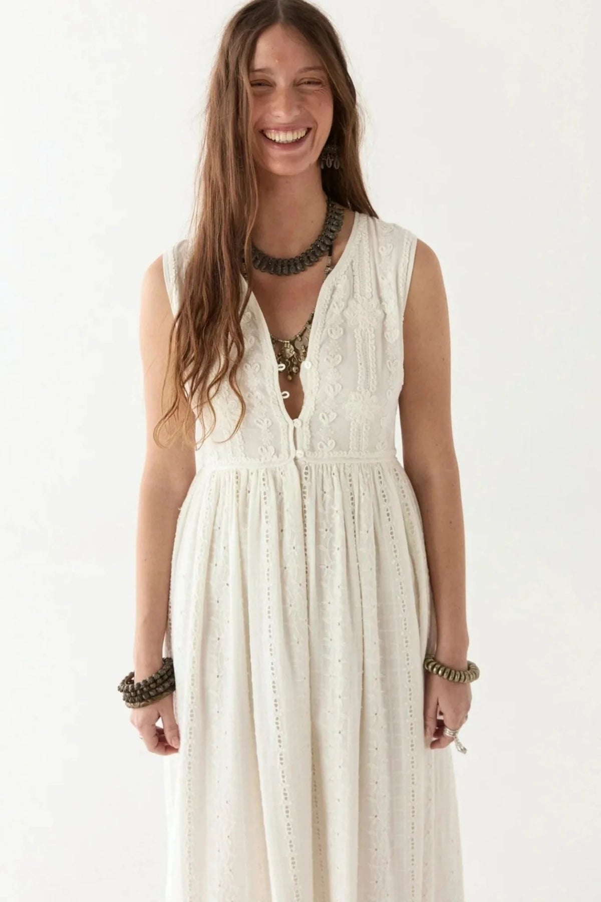 Maison Hotel Lord Byron Amandine Dress in Pearl