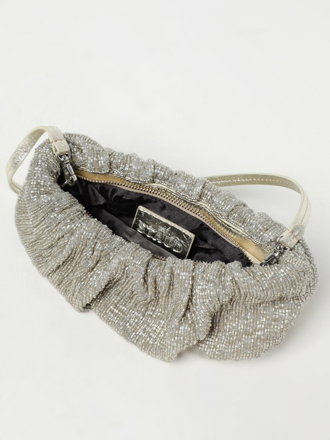 Staud Silver Beaded Bean Shoulder Bag (Surplus - New)