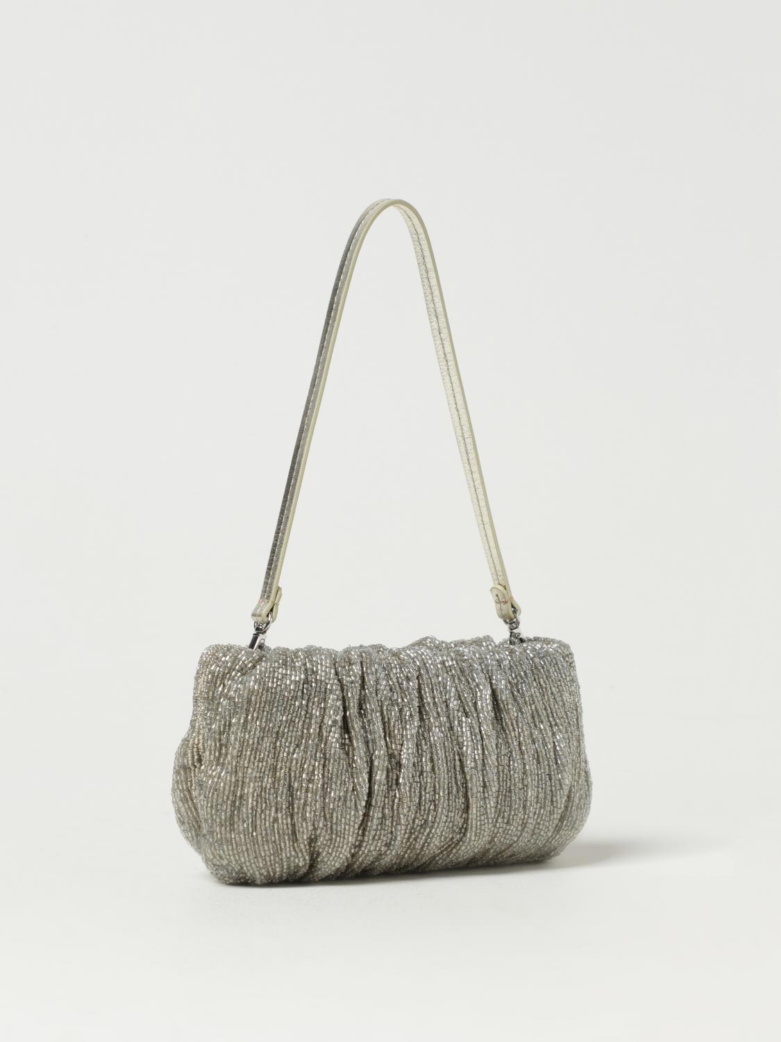 Staud Silver Beaded Bean Shoulder Bag (Surplus - New)