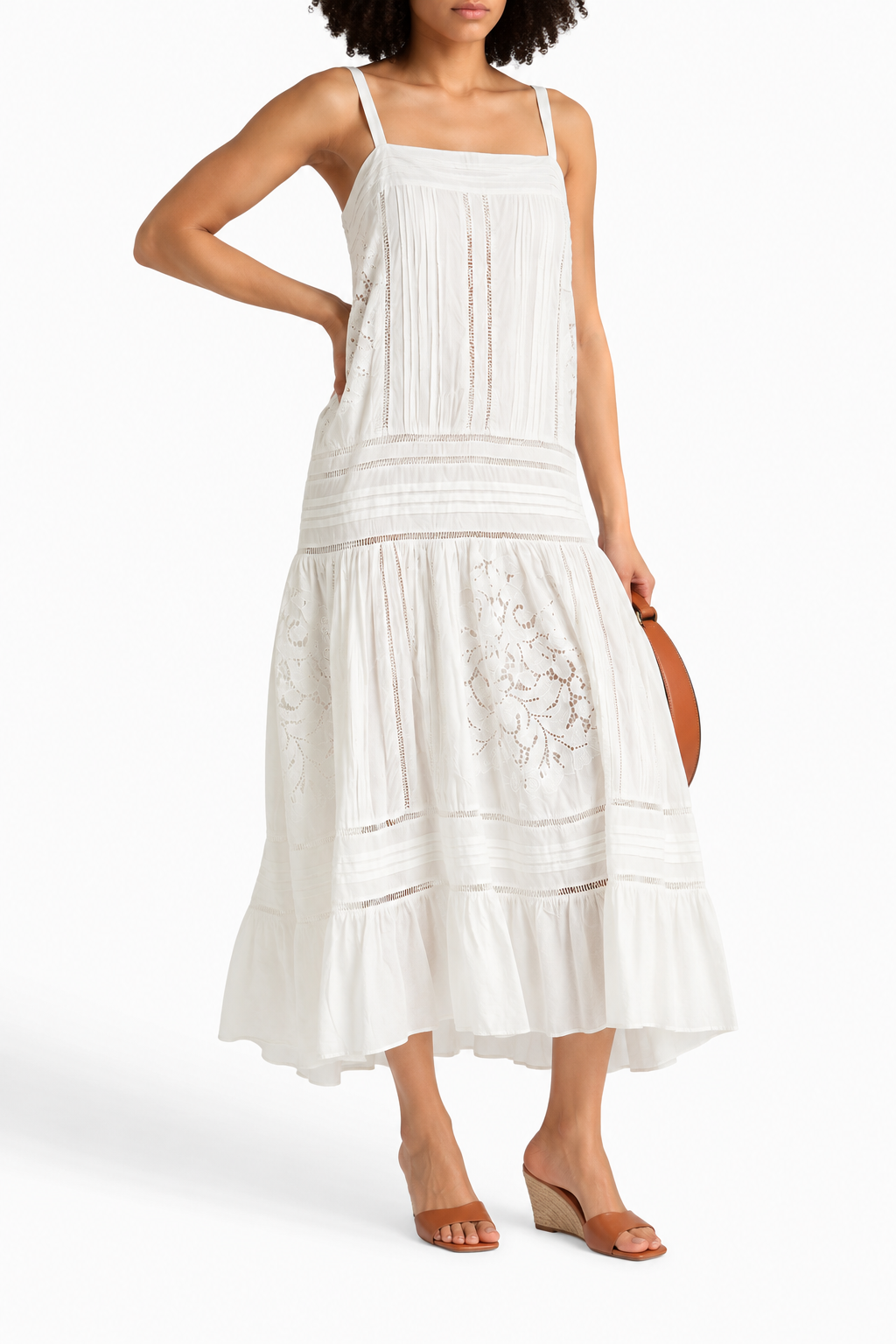 Farm Rio Active White Lace Sleeveless Midi Dress (Surplus - New)